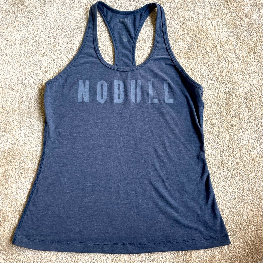 Nobull Women’s Racerback Tank, navy, size medium